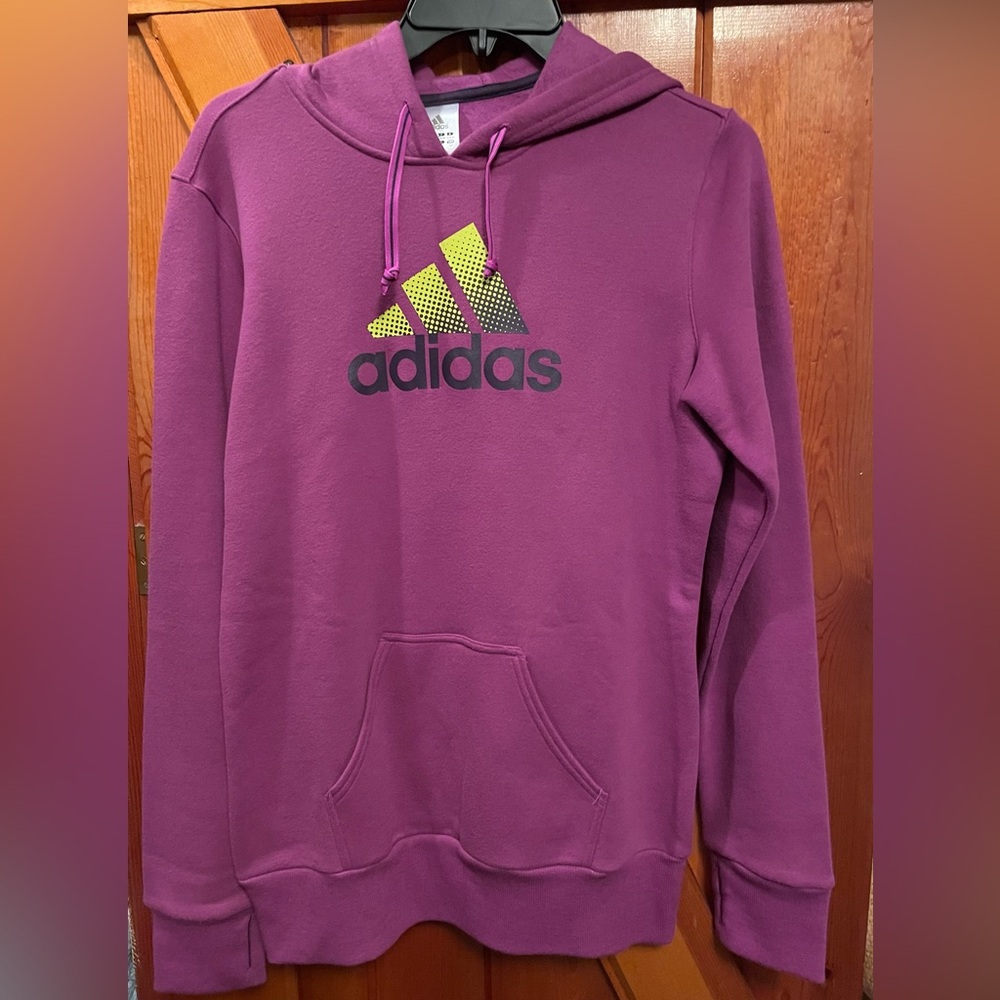 Adidas women’s hoodie. Small. Purple. New with tags